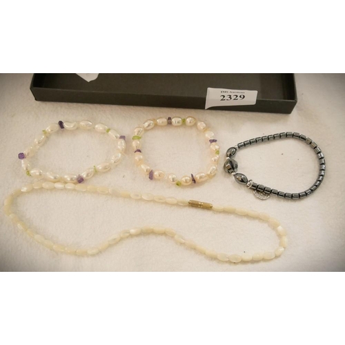 2329 - Natural MOP & Costume Bracelets