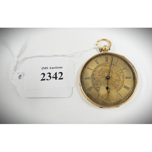 2342 - Small Antique Yellow Metal Pocketwatch (AF).