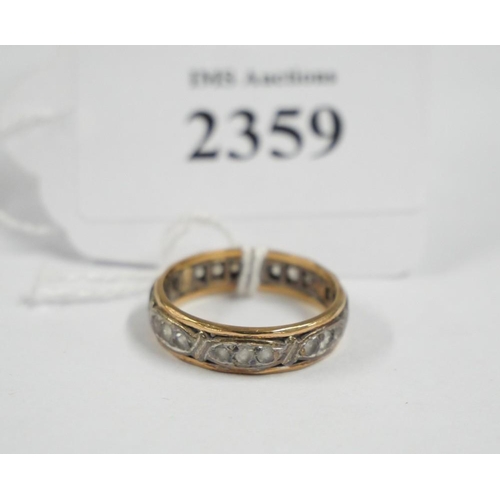 2359 - 9ct Gold Diamond Chip Eternity Ring, size UK M.