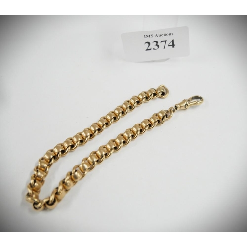 2374 - 9ct Gold Curb Bracelet, approx 20cm long, 22g.