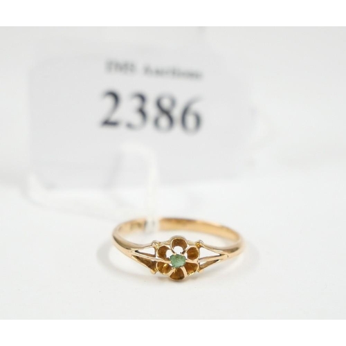 2386 - 15ct Gold Gem Dress Ring, Size UK N, approx 2.2g