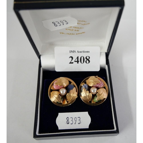 2408 - Pair of Sarah Coventry Gold Plated Earrings.