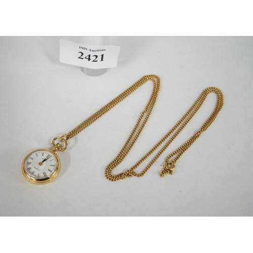 2421 - Gold Plated Pendant Watch.