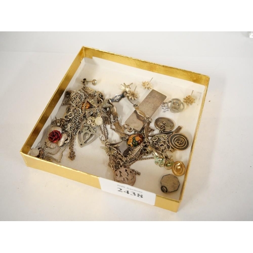 2438 - Box - Assorted Silver & White Metal Jewellery.