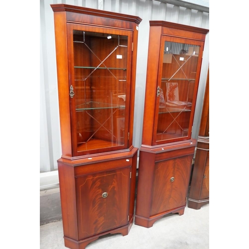 3015 - Pair of Mahogany Corner Cabinets