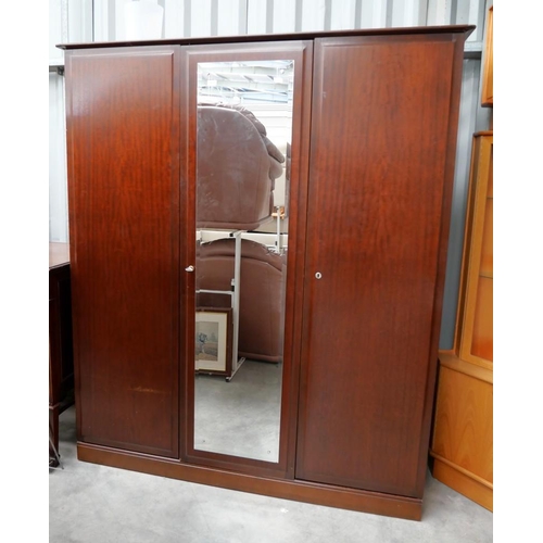 3021 - Stag Minstrel Triple Wardrobe with Central Mirrored Door