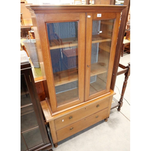 3083 - Edwardian Mahogany Bookcase on Drawer Base