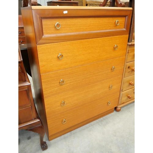 3101 - Teak 5 Drawer Chest