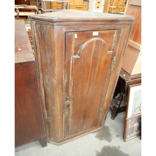 3134 - Antique Corner Cupboard with Brass H Hinges