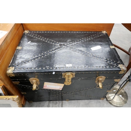 3170 - Vintage Brass Bound Trunk