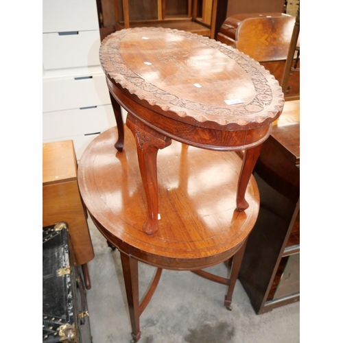 3172 - Edwardian Mahogany Centre Table & Hardwood Coffee Table