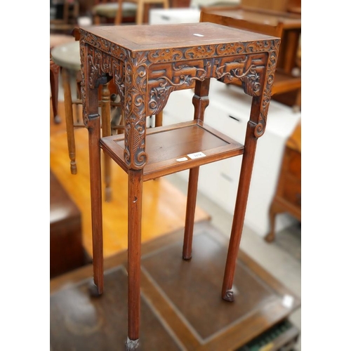 3174 - Chinese Carved Mahogany Occasional Table