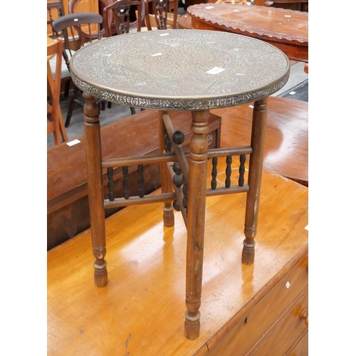 3180 - Anglo Indian Brass Top Folding Table