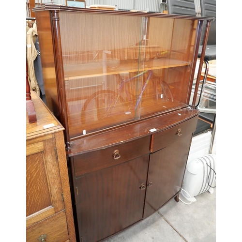 3219 - Mahogany Bookcase on Sideboard Base