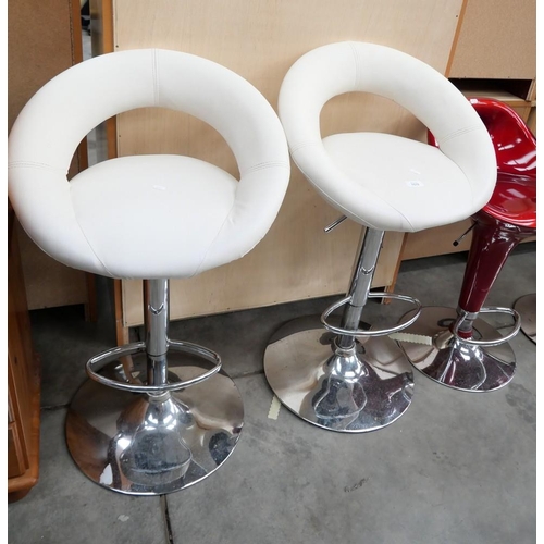 3232 - Pair of Fabric Upholstered Bar Stools