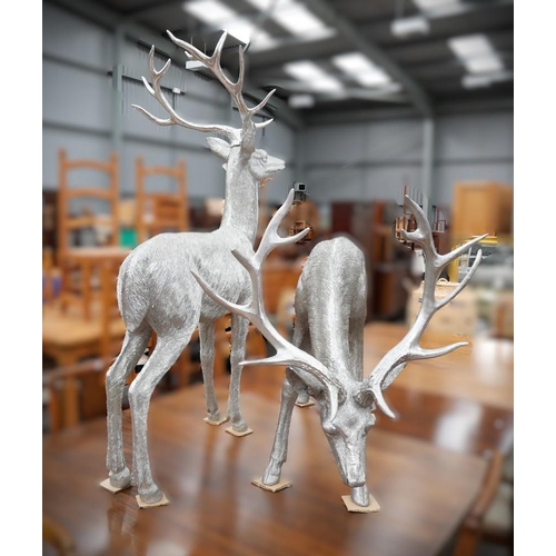 3244 - 2 Large Ornamental Stags (135cm tall approx)