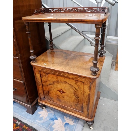 3251 - Victorian Walnut Wot-Not with Covered Base