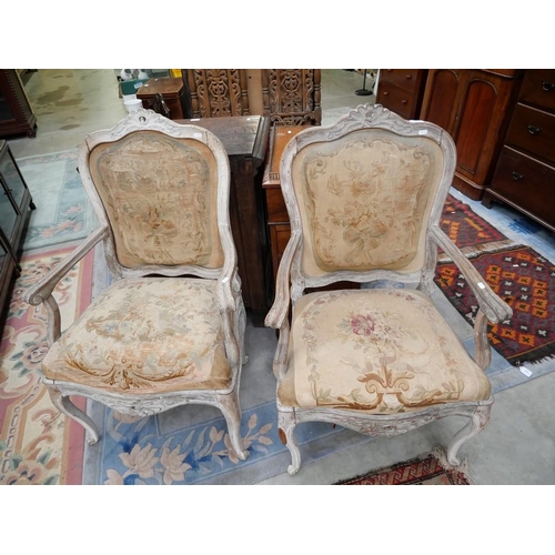 3253 - Pair of Antique Continental Elbow Chairs