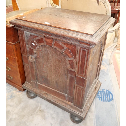 3255 - Antique Oak & Mahogany Cupboard