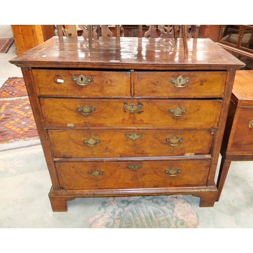 3258 - Antique Walnut 2 over 3 Drawer Chest