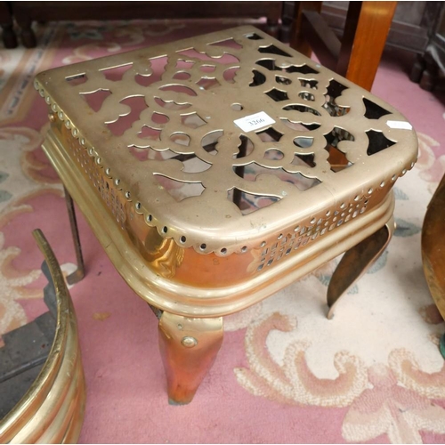 3266 - Antique Brass Fireside Stool