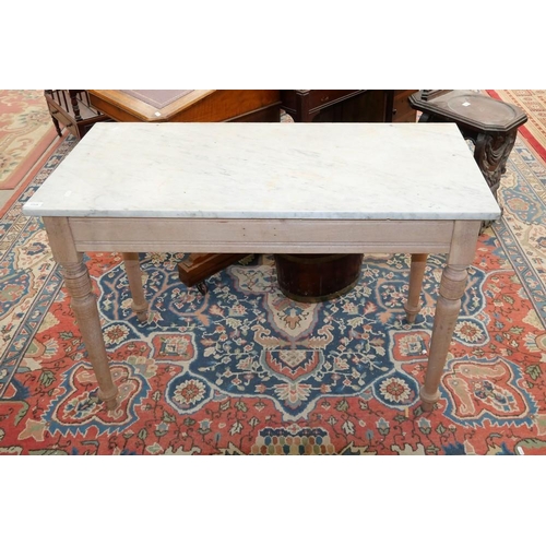 3268 - Edwardian Oak Marble Top Wash Stand