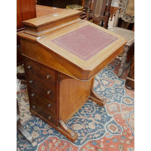 3272 - Mahogany & Walnut Inlaid Piano Davenport Writing Desk