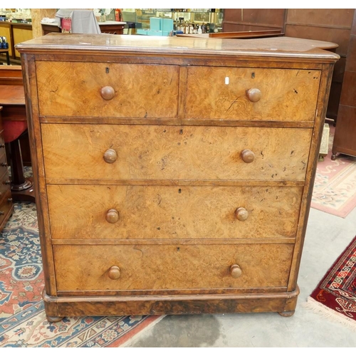 3277 - Victorian Walnut 2 over 3 Drawer Chest