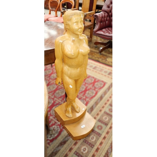 3287 - Carved Wooden Female Figure