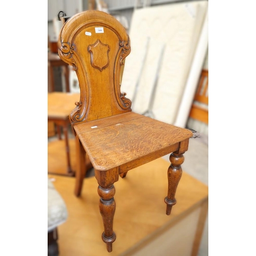 3404 - Carved Oak Hall Chair