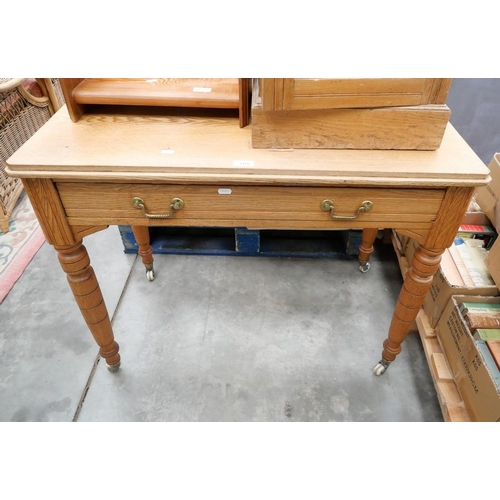 3431 - Pine Console Table with Drawer