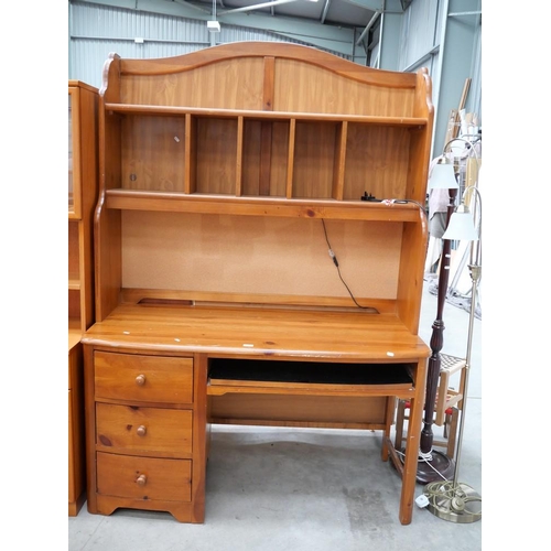 3453 - 3 Drawer Writing Desk with Over Shelf