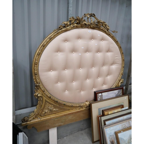 3455 - Antique Gilt Framed Headboard