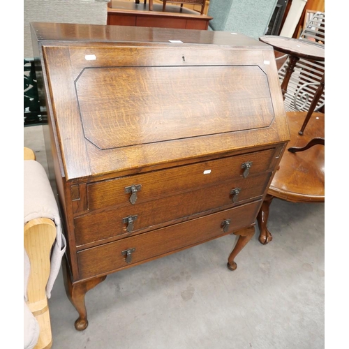 3467 - Oak Queen Anne Leg Writing Bureau