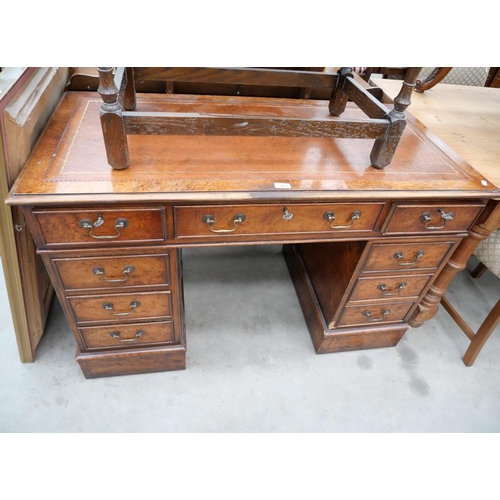 3479 - Twin Pedestal Mahogany Writing Desk