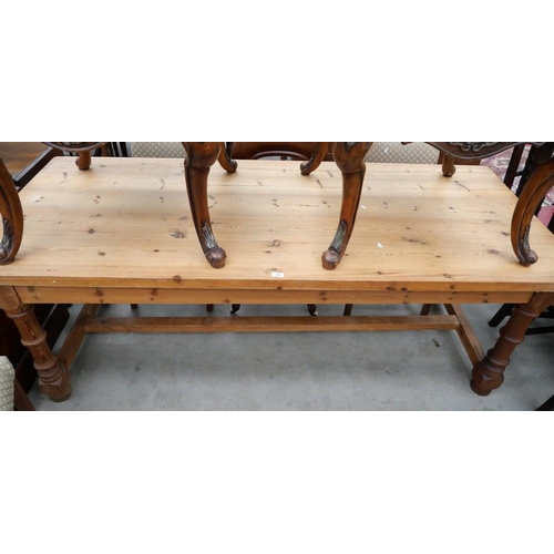 3483 - Pine Refectory Style Table (212 X 89 cms)