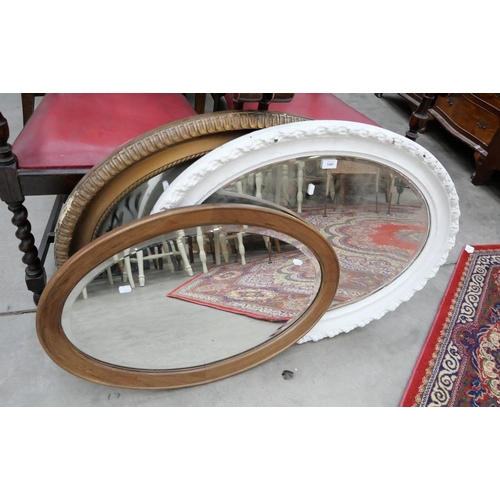 3485 - 3 Oval Framed Bevelled Mirrors