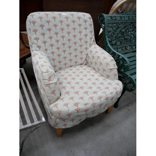 3497 - Beech Framed Upholstered Armchair