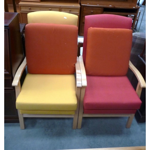 3502 - 2 Beech Framed Armchairs