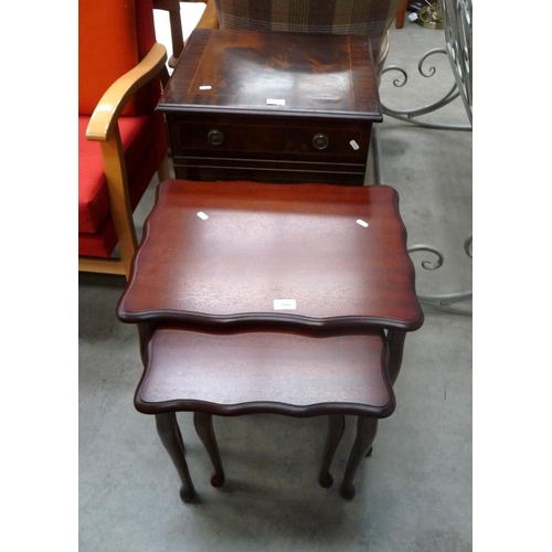 3503 - Mahogany Nest Of Tables & Stereo Cabinet