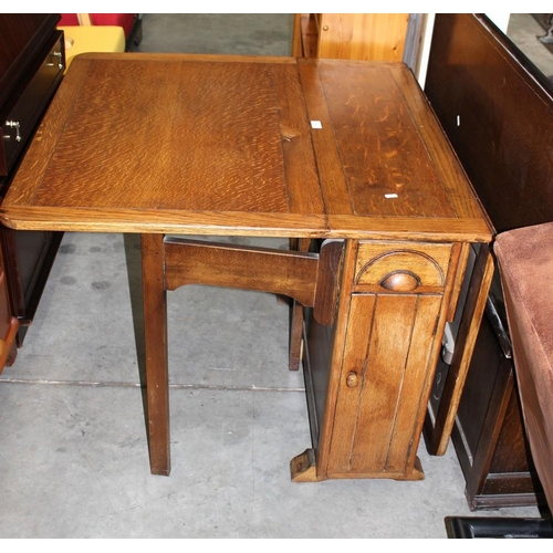 3507 - Oak Drop Leaf Dining Table