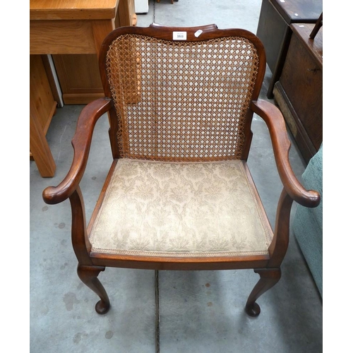 3511 - Caned Backed Mahogany Armchair