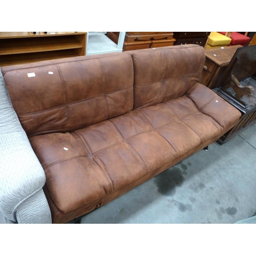 3514 - 3 Seater Suede Sofa Bed