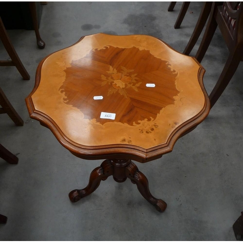 3537 - Inlaid Pedestal Side Table