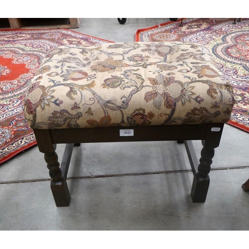 3543 - Upholstered Oak Stool