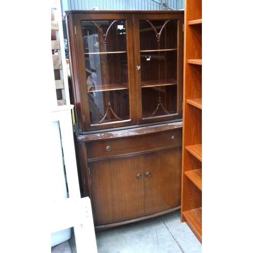 3549 - Mahogany China Cabinet on Bow Front Base