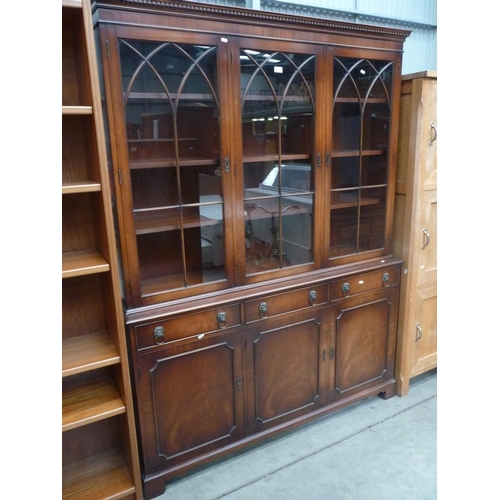 3551 - Glass Fronted Bookcase on Cabinet Base