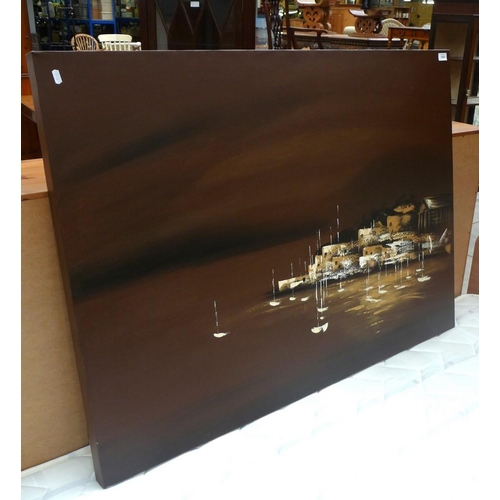 3564 - Autumnal Harbour Scene Canvas