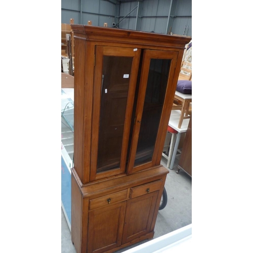 3570 - Edwardian glazed bookcase on base