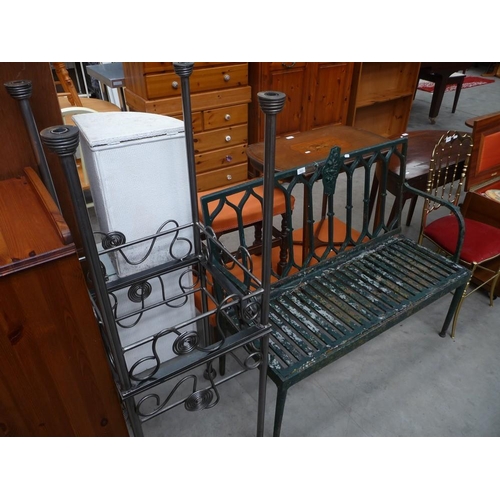 3592 - Cast Iron Garden Bench & 2 Side Table Frames